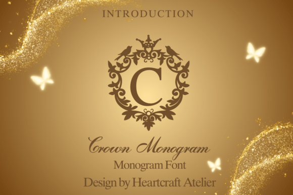 Crown Monogram Font Elegance