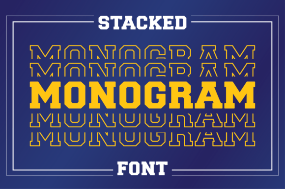 Stacked Monogram: A Bold Font for Creating Eye-Catching Sports Shirts