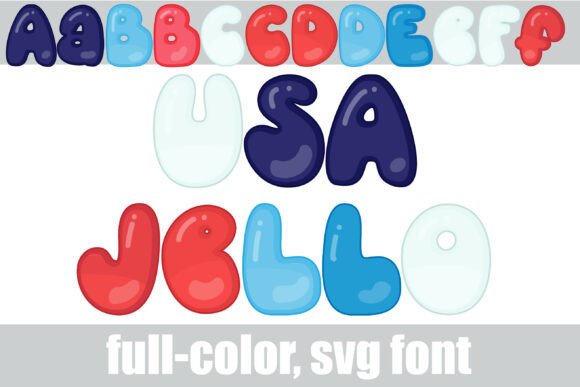 USA Jello – 3D Glossy Bubble Font for Eye-Catching Design Projects
